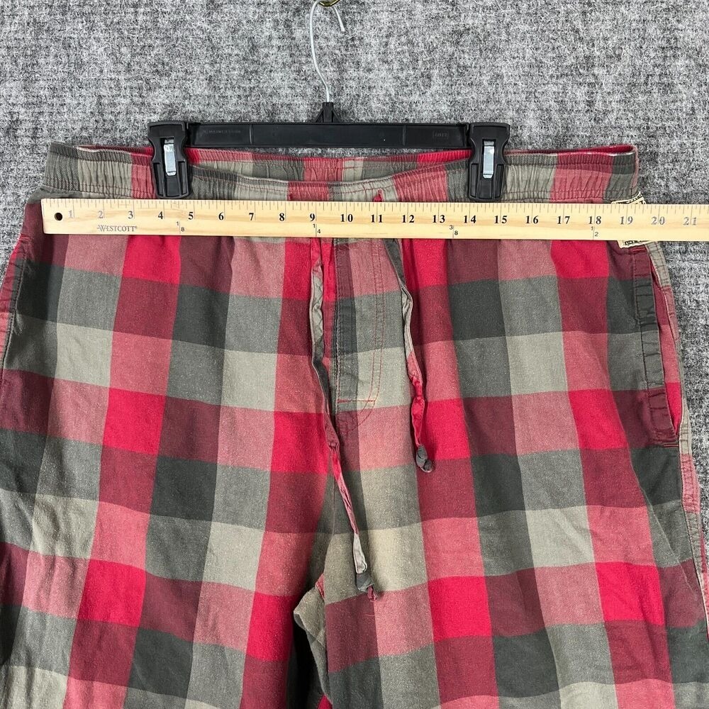 Life Is Good Pajama Pants Mens Extra Large Red Plaid Flannel Knit Sleapwear‎ - Picture 7 of 9